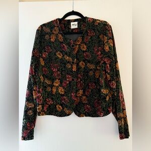 Mi Black Jacket with Colorful Floral Design